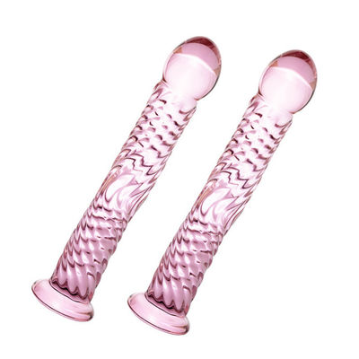 17 cm Kaca Kristal Besar Mainan Seks Buatan Dildo Tidak Berbau CE Disetujui
