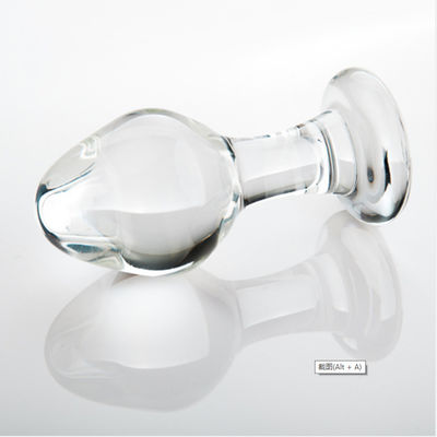 8.6cm Kaca Butt Plug Anal Sex Toys Transparan Untuk Toko Seks Dewasa