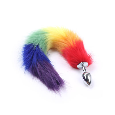 Logam Butt Bunny Tail Toy 40cm Anal Plug Tail Hairpin Set OEM