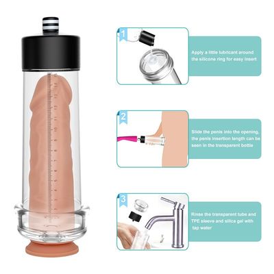 Listrik Memperbesar Penis Mens Sex Toys LCD Display USB Rechargeable 15cm
