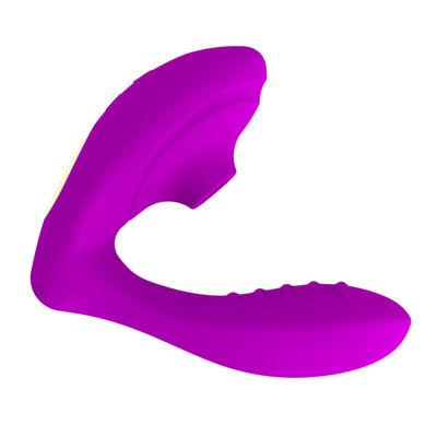 Silicone Sucking Vibrator Sex Toy Remote Control 13.4cm Untuk Wanita Dewasa