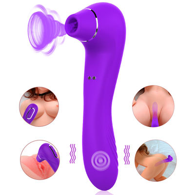 Vibrator Seks Dewasa yang Dapat Dicuci Menjentikkan Lidah Mainan 10 Kecepatan 190mm