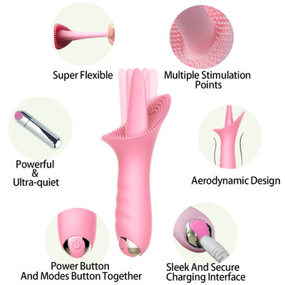 Stimulasi Ganda 5.9inch Honey Sex Toys Pengisap Lidah 10 Frekuensi