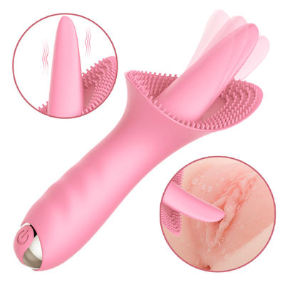Stimulasi Ganda 5.9inch Honey Sex Toys Pengisap Lidah 10 Frekuensi