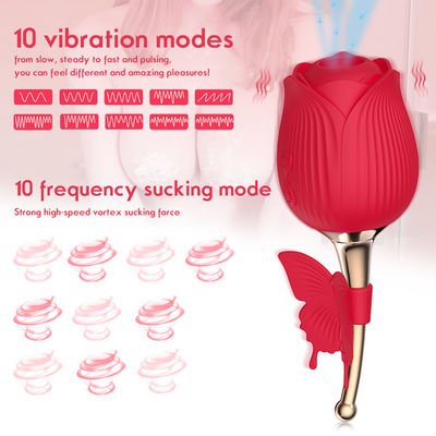 Sucking Rose Wireless Butterfly Vibrator Sex Toys Non Toxic IPX7 Waterproof