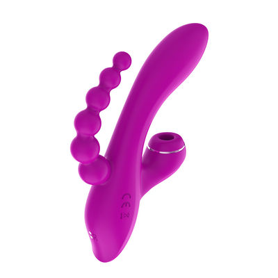 3 In 1 Sucking Vibrator G Motion Rabbit Wand 500mAh 7 Mode Tahan Air