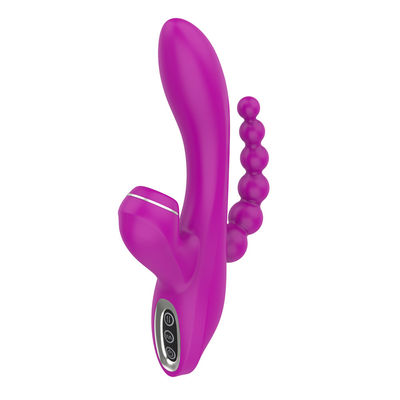 3 In 1 Sucking Vibrator G Motion Rabbit Wand 500mAh 7 Mode Tahan Air