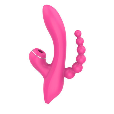 3 In 1 Sucking Vibrator G Motion Rabbit Wand 500mAh 7 Mode Tahan Air