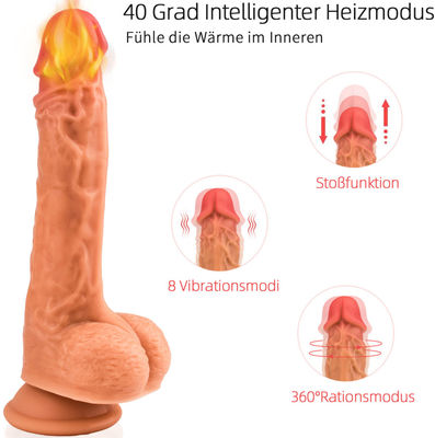 Nirkabel Rotating Heating Honey Sex Toys 23cm Vibrating Dildo
