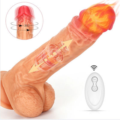 Nirkabel Rotating Heating Honey Sex Toys 23cm Vibrating Dildo