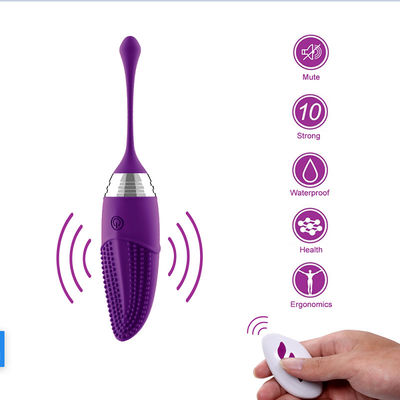 Remote Control Silicone Egg Vibrator 10 Frekuensi 100mm IPX7 Tahan Air