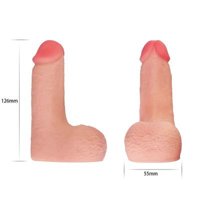 5 inch 126mm Limpy Cock Lembut Dildo Sex Toy Tonjolan Realistis Untuk Lesbian