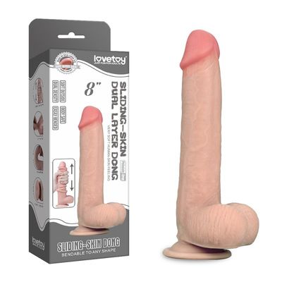8 Inch Besar Realistis Dildo Sex Toy Masturbasi Wanita Berlapis Ganda