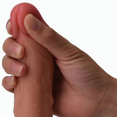 10 Frekuensi Telescopic Anal Sex Dildo 23cm Remote Control Nirkabel
