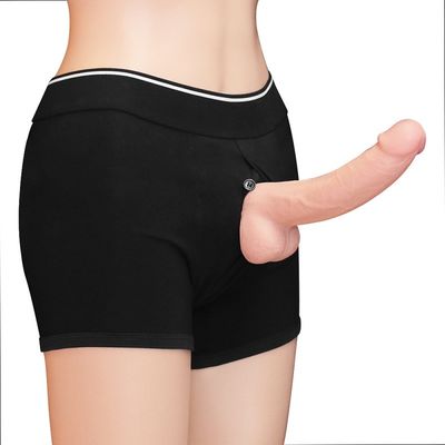 Pria Gay Non Toxic Dildo Sex Toy Hollow Penis Celana ROHS Disetujui