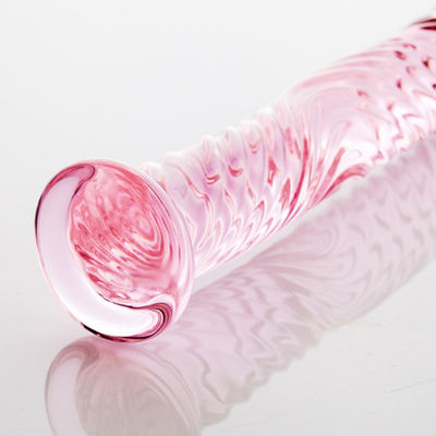 17 cm Kaca Kristal Besar Mainan Seks Buatan Dildo Tidak Berbau CE Disetujui