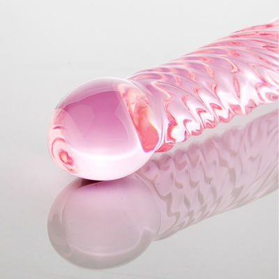 17 cm Kaca Kristal Besar Mainan Seks Buatan Dildo Tidak Berbau CE Disetujui
