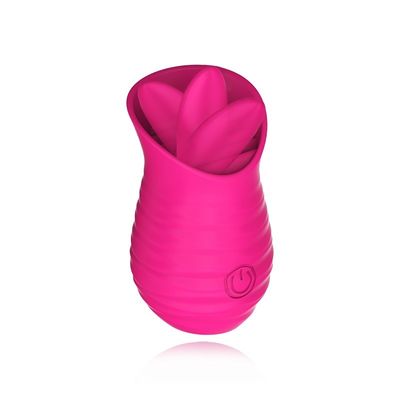 USB Pengisian Rose Red Vibrator Sex Toy Telur Listrik Jilat Pijat 7000RPM