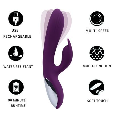 Pengisian USB 22.5cm Vibrator Sex Toy Healthy Silicone 10 Kecepatan