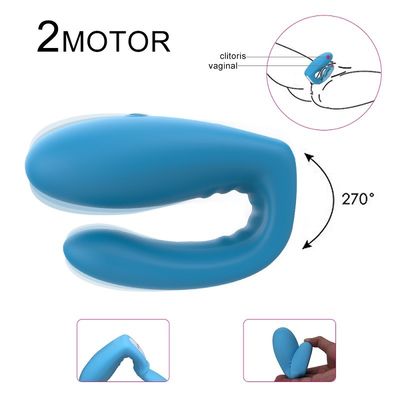 2 Motor U Type Vibrator Sex Toy Silicone ABS Wireless Remote Control ODM