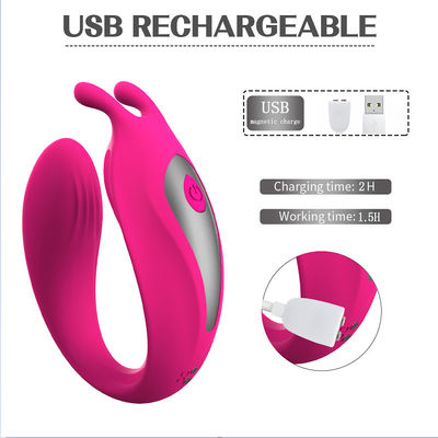 9 Frekuensi U Shapes Couples Vibrator 18.7cm C Type G Spot Massager