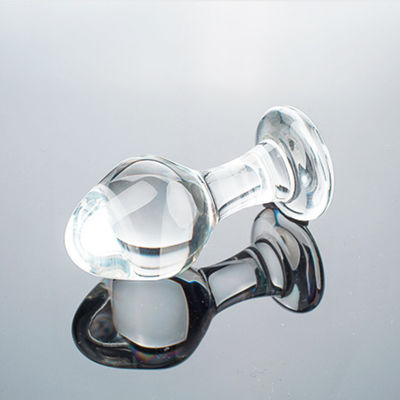 8.6cm Kaca Butt Plug Anal Sex Toys Transparan Untuk Toko Seks Dewasa