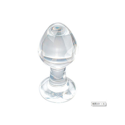 8.6cm Kaca Butt Plug Anal Sex Toys Transparan Untuk Toko Seks Dewasa