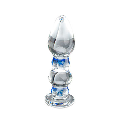 IP68 Remote Control Kaca Butt Plug Sex Toys Transparan kristal penis