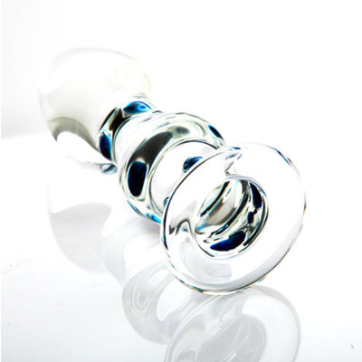 IP68 Remote Control Kaca Butt Plug Sex Toys Transparan kristal penis