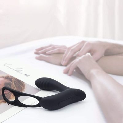 3 Dalam satu Pria Ring Vibrator Personalized Butt Plug Wireless Remote Control 400mah