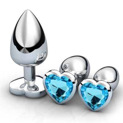 Removable Crystal Anal Sex Toys Steker Butt Stainless Steel CE ROHS