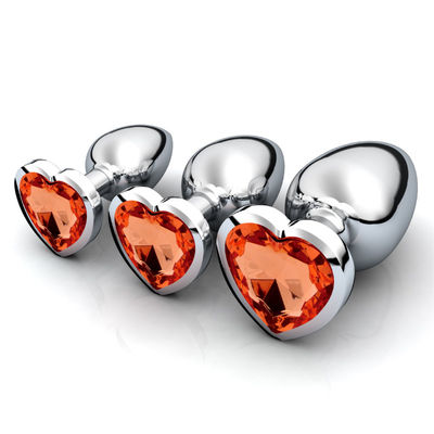 Removable Crystal Anal Sex Toys Steker Butt Stainless Steel CE ROHS