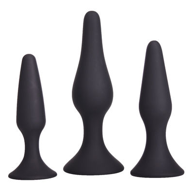 Hitam Suction Cup Beads Anal Sex Toys Plug 12.5cm Untuk Pemula