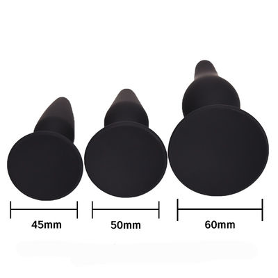Hitam Suction Cup Beads Anal Sex Toys Plug 12.5cm Untuk Pemula