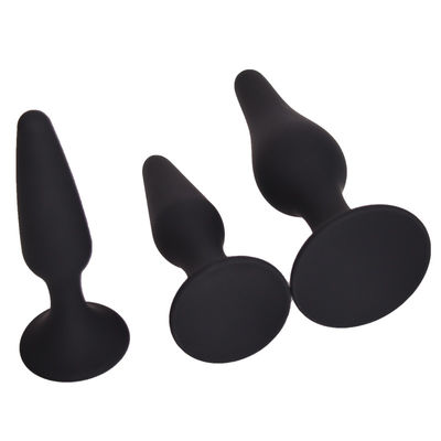 Hitam Suction Cup Beads Anal Sex Toys Plug 12.5cm Untuk Pemula