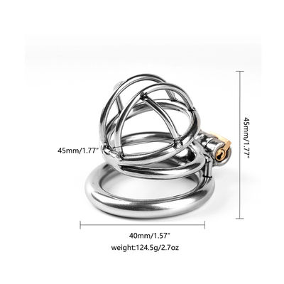 Stainless Steel Mens Sex Toys Cock Chastity Cage Perangkat Kesucian Pria 50mm