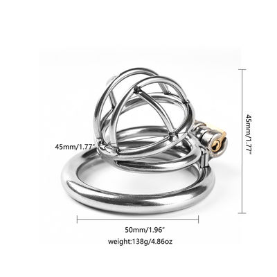 Stainless Steel Mens Sex Toys Cock Chastity Cage Perangkat Kesucian Pria 50mm