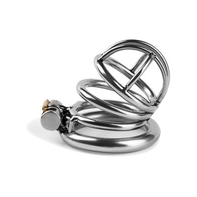 Stainless Steel Mens Sex Toys Cock Chastity Cage Perangkat Kesucian Pria 50mm