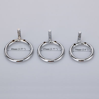Dikunci Kecil Logam Chastity Cage Vibrator Cock Ring 45mm untuk Gay