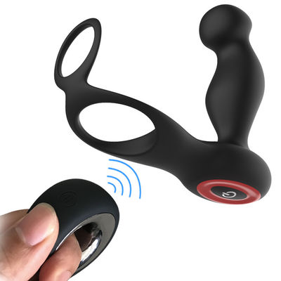 7 Kecepatan Silicone Dual Penis Ring Wireless Contol 135mm Anal Plug Cock Ring