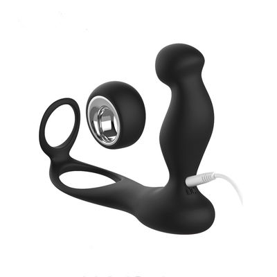 7 Kecepatan Silicone Dual Penis Ring Wireless Contol 135mm Anal Plug Cock Ring