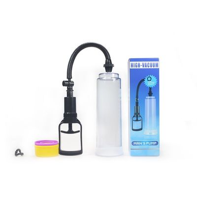 Hitam Realistis 25 CM Mens Sex Toys Penile Vacuum Pump Untuk Pria