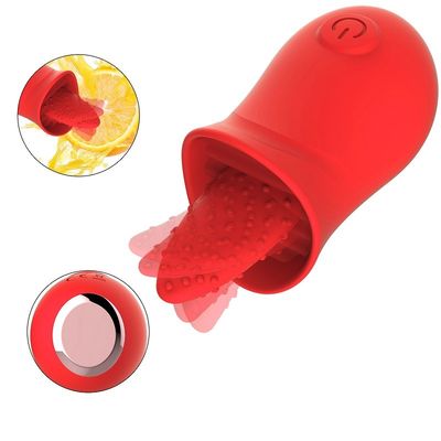 CE Rohs 10 Kecepatan Lidah Jilat Vibrator Pengisap Oral Untuk Pasangan
