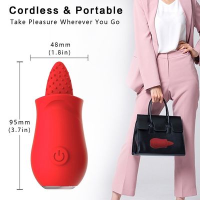 CE Rohs 10 Kecepatan Lidah Jilat Vibrator Pengisap Oral Untuk Pasangan