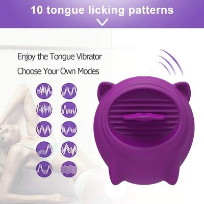 10 Kecepatan Puting Mengisap Womens Sex Toys Oral Jilat Medis Silicone 6.5cm