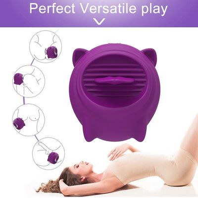 10 Kecepatan Puting Mengisap Womens Sex Toys Oral Jilat Medis Silicone 6.5cm