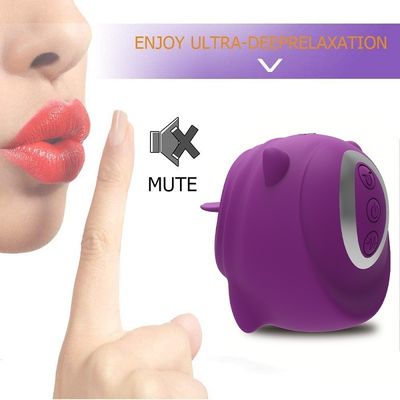 10 Kecepatan Puting Mengisap Womens Sex Toys Oral Jilat Medis Silicone 6.5cm