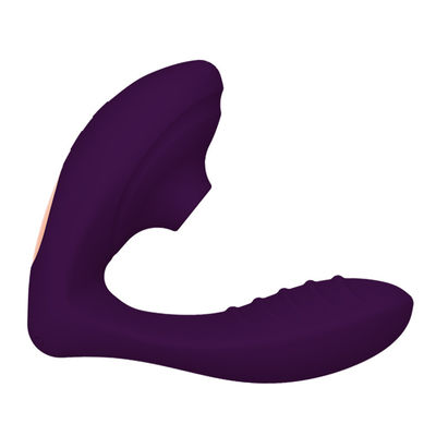Silicone Sucking Vibrator Sex Toy Remote Control 13.4cm Untuk Wanita Dewasa