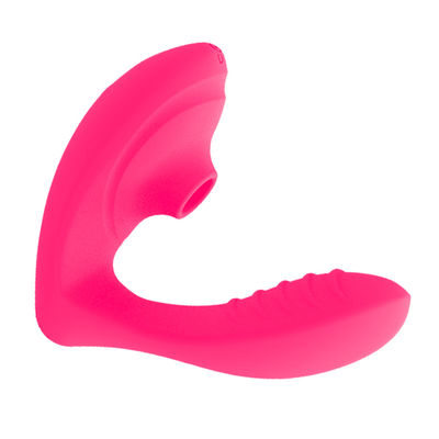 Silicone Sucking Vibrator Sex Toy Remote Control 13.4cm Untuk Wanita Dewasa