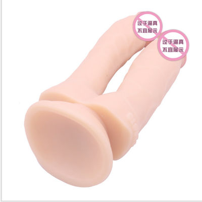 18cm TPE Double Layer Double Ended Dong Tali Realistis Pada Vibrator Untuk Dewasa